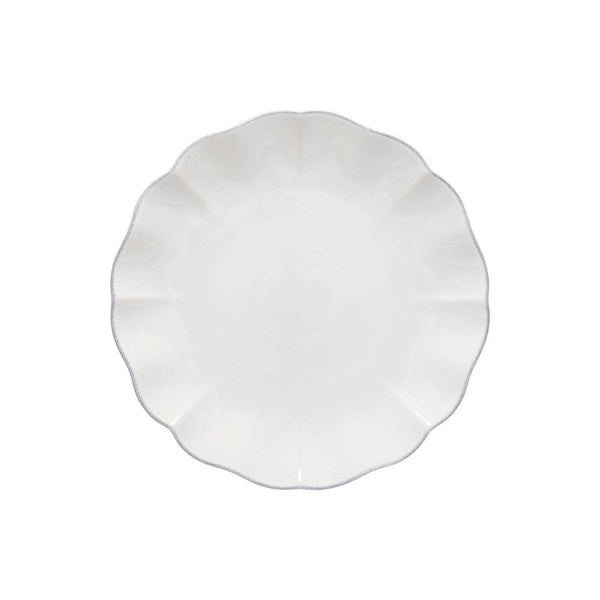 Assiette plate en gres blanc dentellé -Lapetiteboitejaune