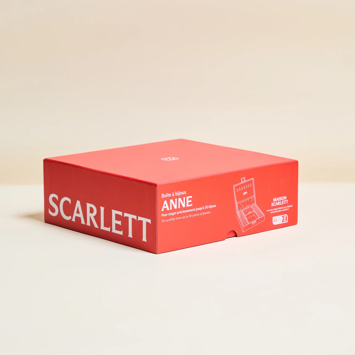 Grande boite à bijoux carrée - Maison Scarlett