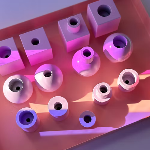 Ensemble des formes de bougeoirs empilables.