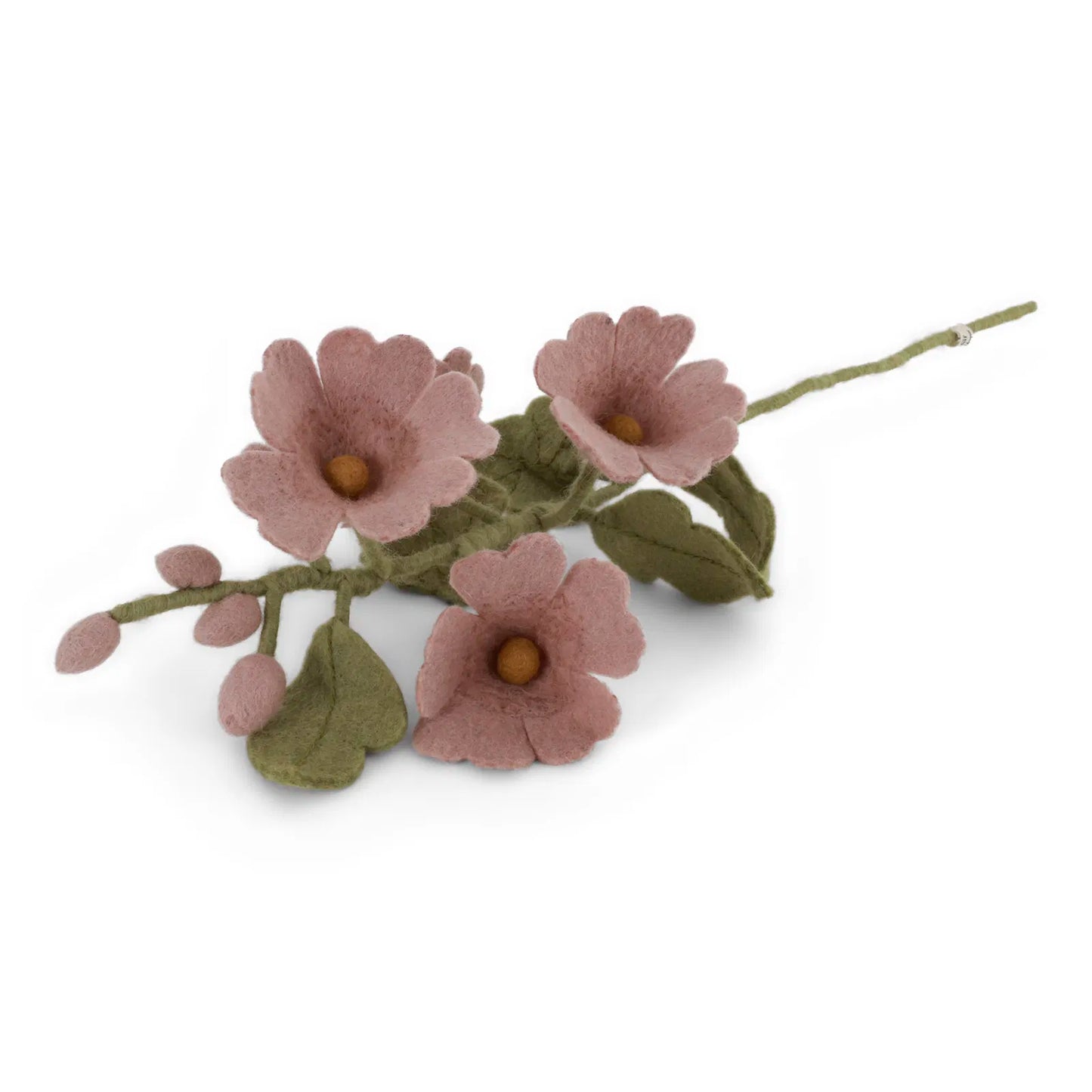 Branche de fleurs de rose trémière rose clair.