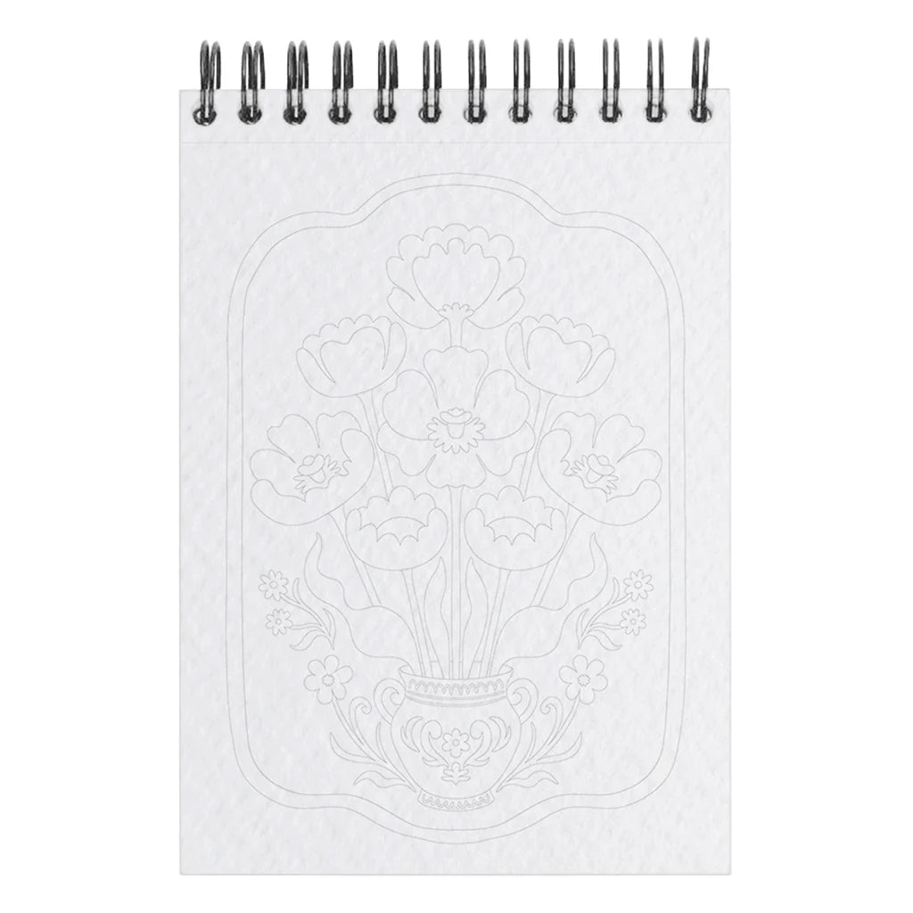 Carnet de coloriage à spiral, 14 pages épaisses détachables, version à remplir.