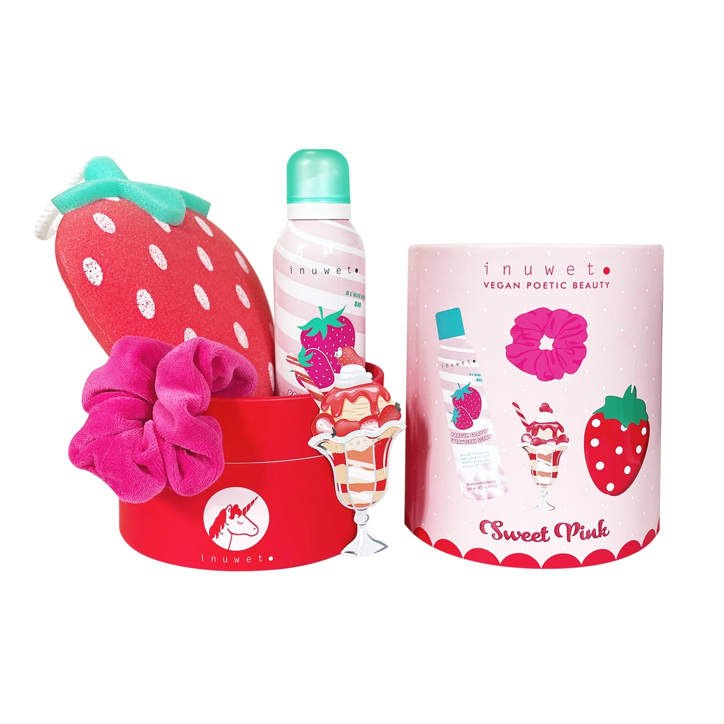 Coffret de bain pour enfants, parfumé à la fraise.