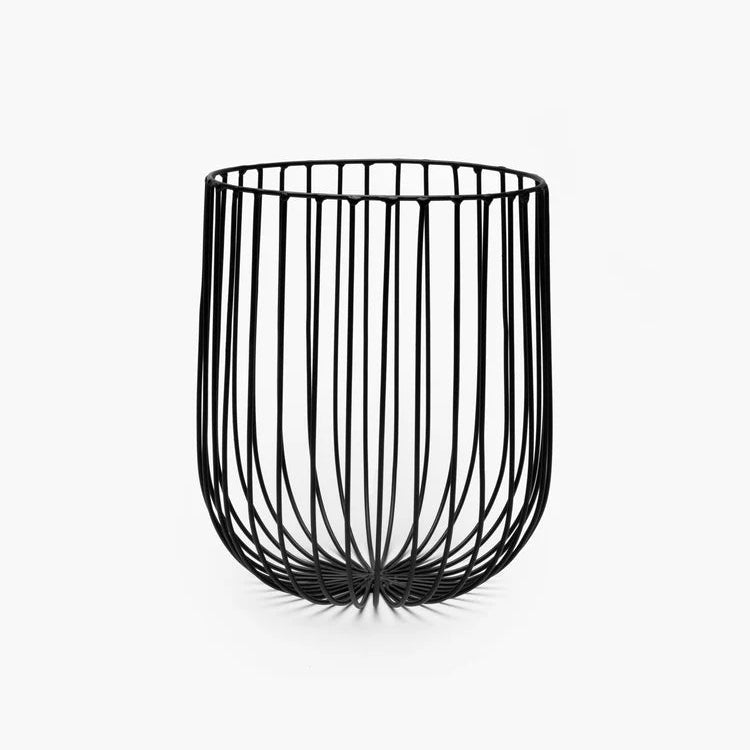 CORBEILLE HAUTE EN METAL NOIR SERAX