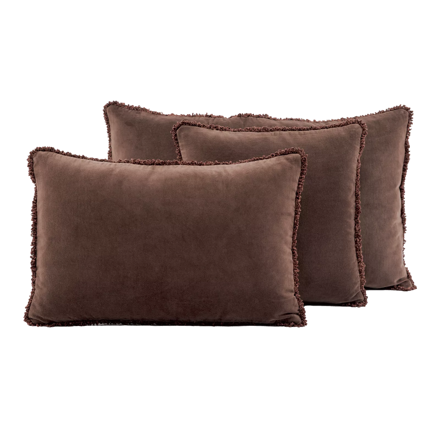 Coussin rectangulaire uni en velours, modèle Kobé - Haomy