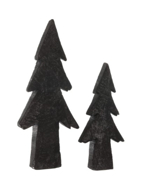 Sapin en bois de peuplier brulé noir