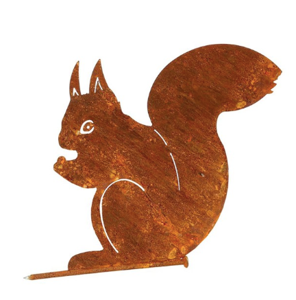 Ecureuil en métal rouillé trompe l'oeil pour votre jardin