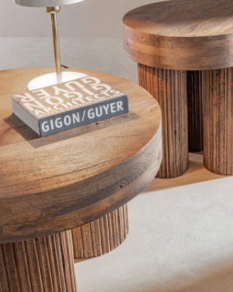 Table d'appoint en bois de manguier
