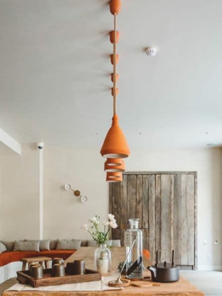 Suspension artisanale en céramique MELI MELO modèle GAMA TERRACOTTA