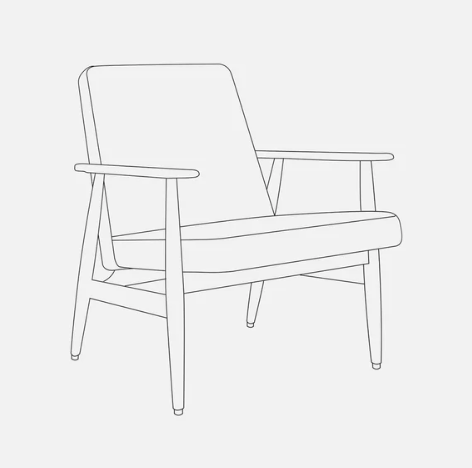 Fauteuil LOUNGE FOX d'inspiration année 70 en frêne en velours côtelé vert de 366 CONCEPT