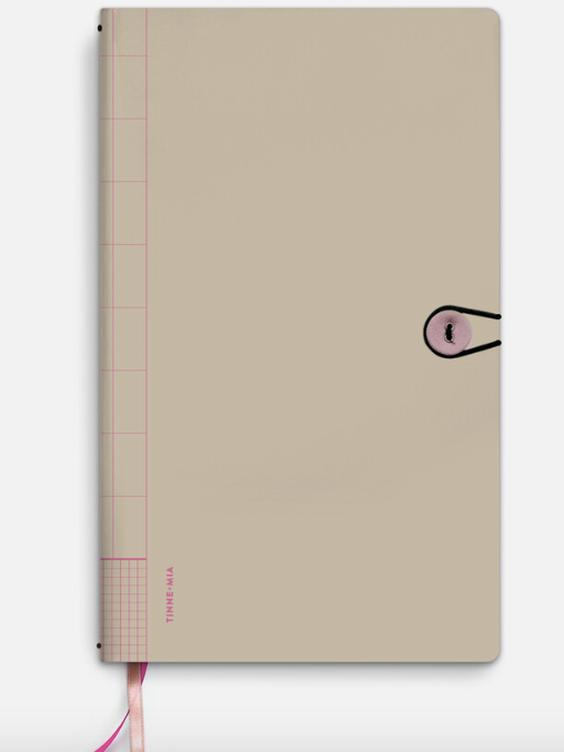 Carnet de note cartonné en lin avec fermeture bouton 13X21 cm
