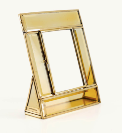 Cadre photo en verre JAUNE AMBRE faits à la main