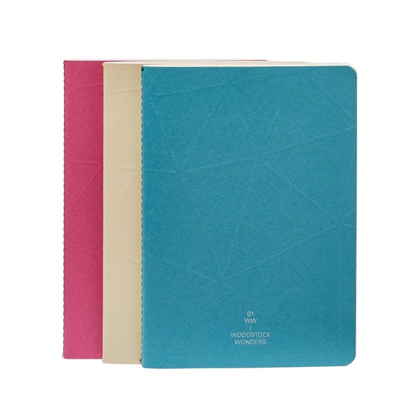 Set de 3 carnets de notes Woodstock de chez FABRIANO