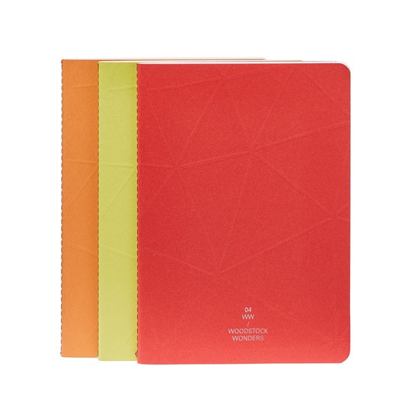 Set de 3 carnets de notes Woodstock de chez FABRIANO