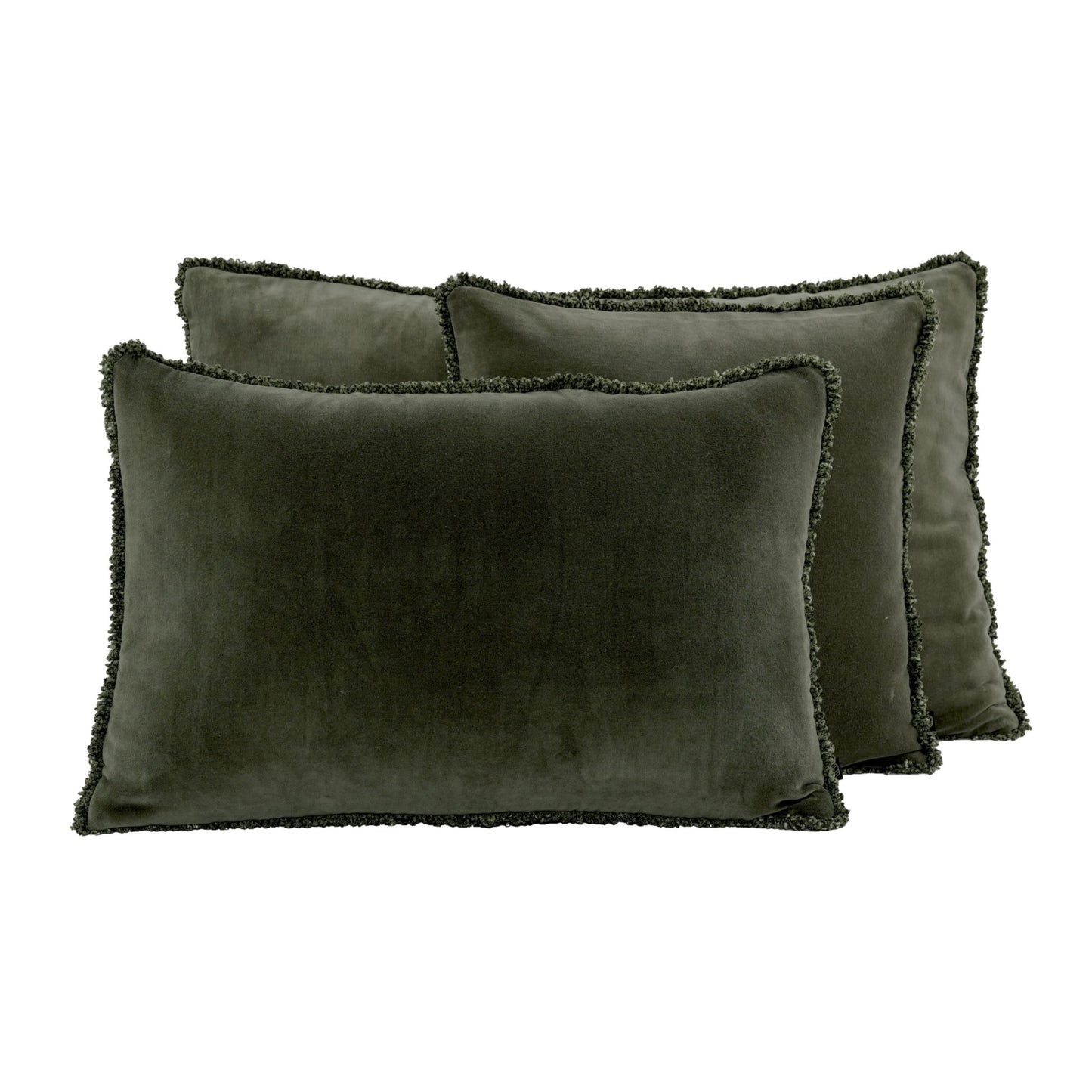 Coussin rectangulaire uni en velours, modèle Kobé - Haomy
