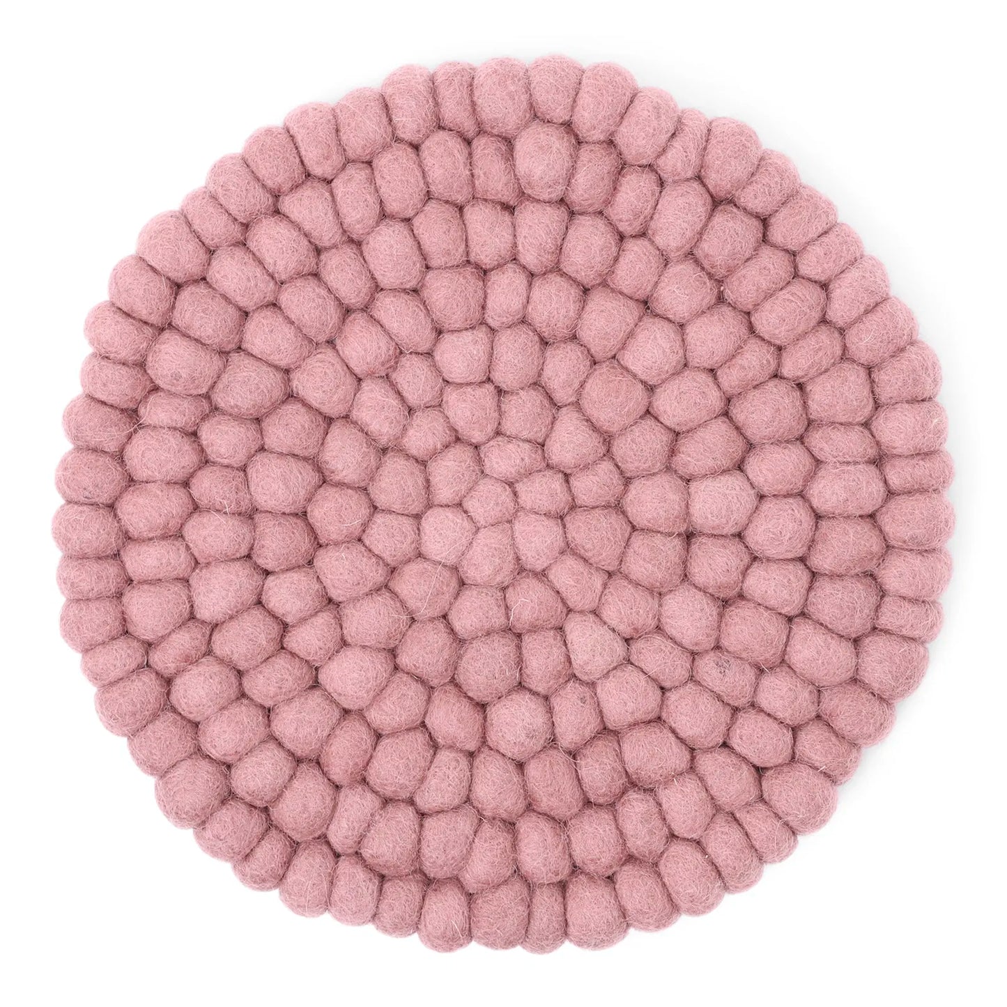 Dessous de plat en laine, coloris rose.