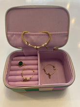 Charger l&#39;image dans la galerie, Boite à bijoux rectangulaire à carreau multicolore avec compartiment
