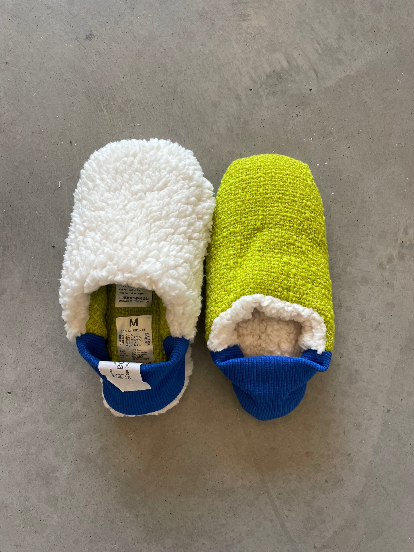 Chaussons d'intérieur MERIPPA tellement doux et funs tweed vert et mouton (202412MRP21)