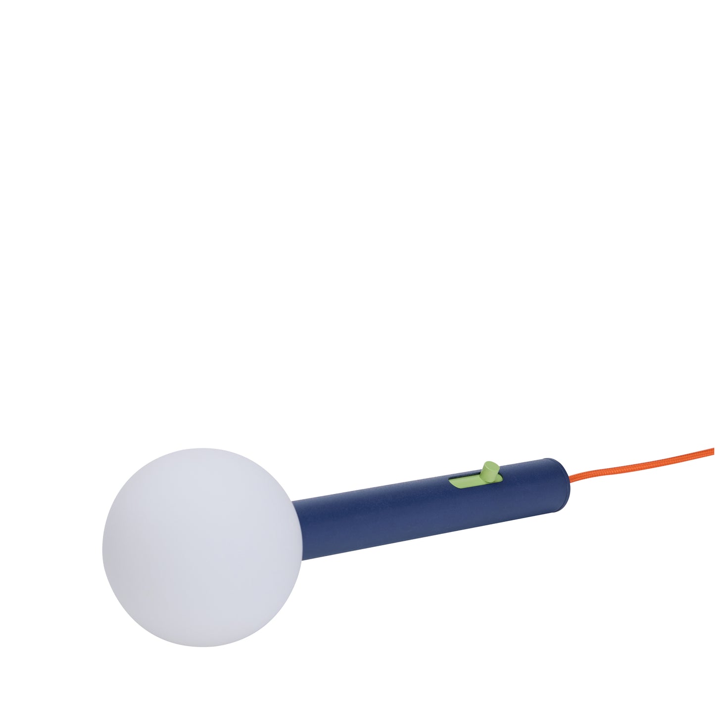 LAMPE DESIGN BALADEUSE BLEU ET FLUO ORANGE DE HUBSCH - LA PETITE BOITE JAUNE