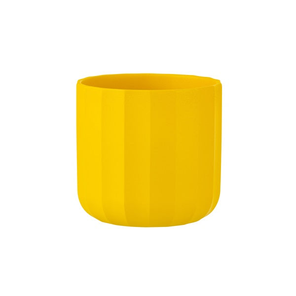 Cache pot strié jaune
