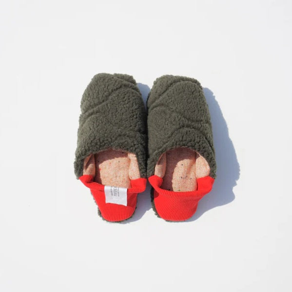 Chaussons d'intérieur MERIPPA tellement doux et funs moumoute et laine rouge (202412MRP13)