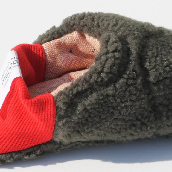 Chaussons d'intérieur MERIPPA tellement doux et funs moumoute et laine rouge (202412MRP13)