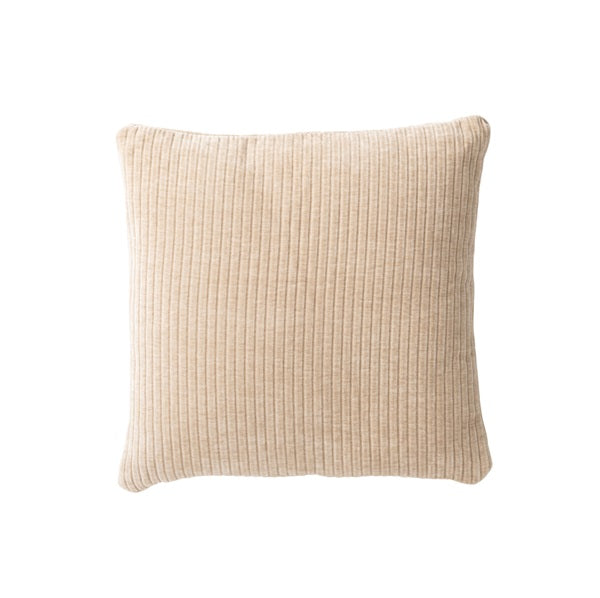 Coussin en velours côtelé beige 45 x 45 cm