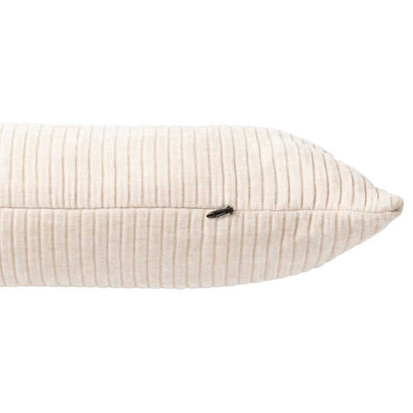 Coussin en velours côtelé beige 45 x 45 cm