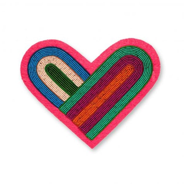Broche Grand Cœur en cage de MACON & LESQUOY 8,6 x 7 cm