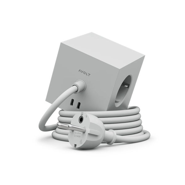 MULTI PRISE CUBE DESIGN AVOLT avec 3 prises + 2 ports USB + rallonge - SQUARE 1