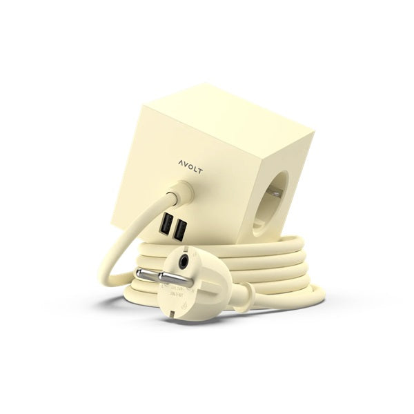 MULTI PRISE CUBE DESIGN AVOLT avec 3 prises + 2 ports USB + rallonge - SQUARE 1