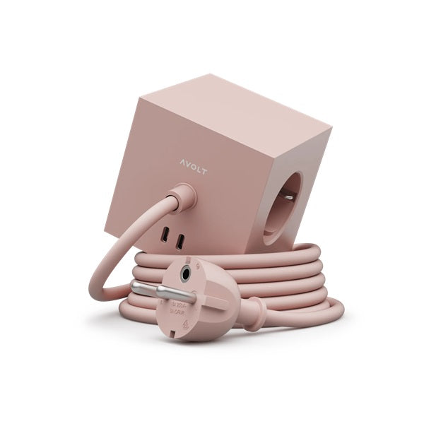 MULTI PRISE CUBE DESIGN AVOLT avec 3 prises + 2 ports USB + rallonge - SQUARE 1