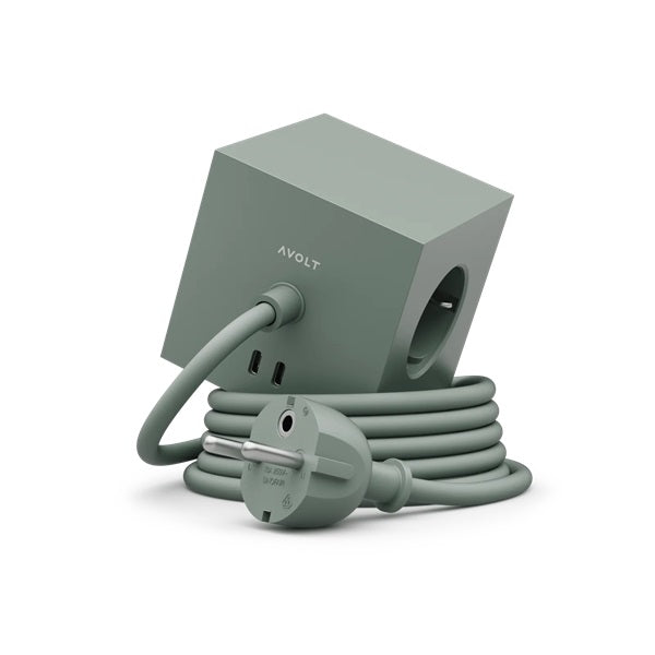 MULTI PRISE CUBE DESIGN AVOLT avec 3 prises + 2 ports USB + rallonge - SQUARE 1