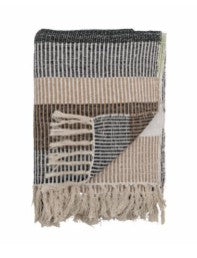Plaid en coton recyclé modèle isnel marron vert