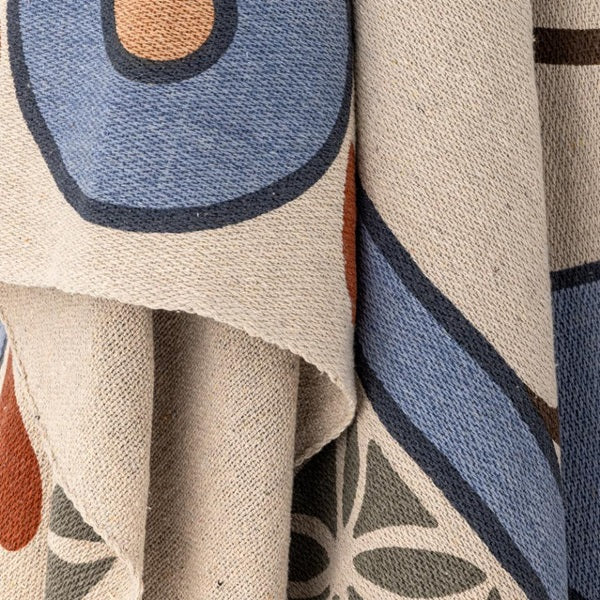 Plaid en coton recyclé modèle Rudaur bleu