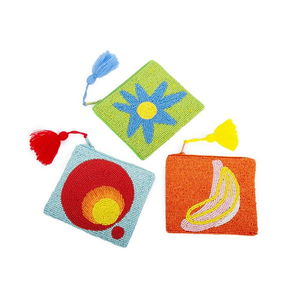 pochettes perlées divers coloris