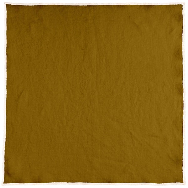 Serviette de table en lin 40 x 40 cm surpiqûre naturelle HAOMY