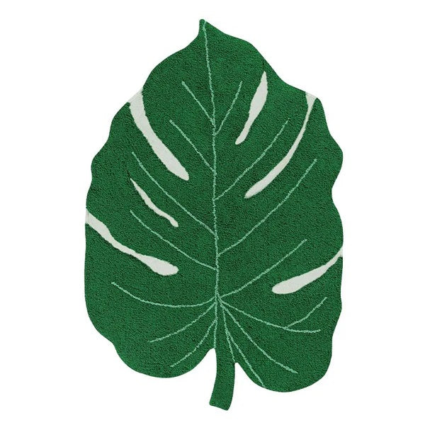 Tapis lavable Feuille de Monstera vert (120 x 180 cm) de LORENA CANALS
