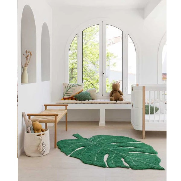 Tapis lavable Feuille de Monstera vert (120 x 180 cm) de LORENA CANALS