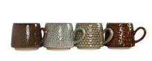 Charger l&#39;image dans la galerie, Coffret set de 4 grand mugs en céramique travaillé à relief esprit &quot;guépard&quot;
