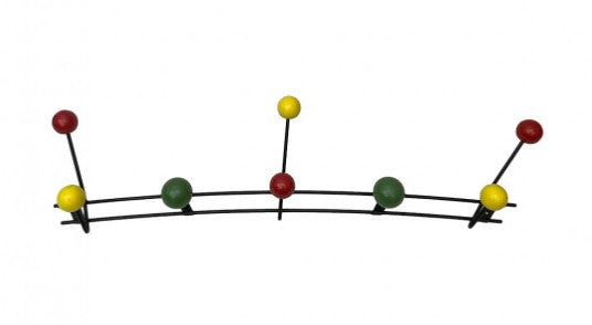 Porte manteau à 8 boules multicolores esprit vintage