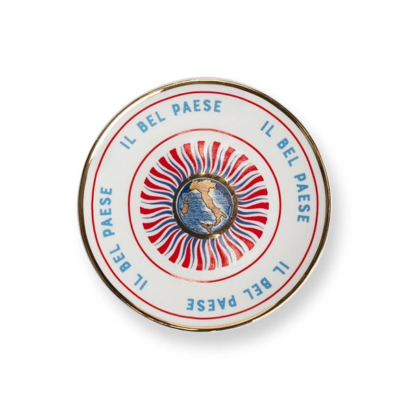 Assiettes à l'italienne avec jolis motifs et textes de chez BITOSSI