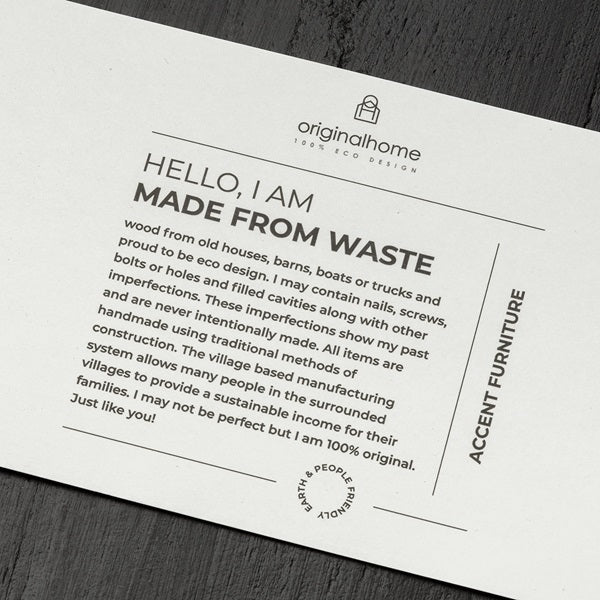 Banc en bois recyclé taille L - Bois naturel ou bois noir