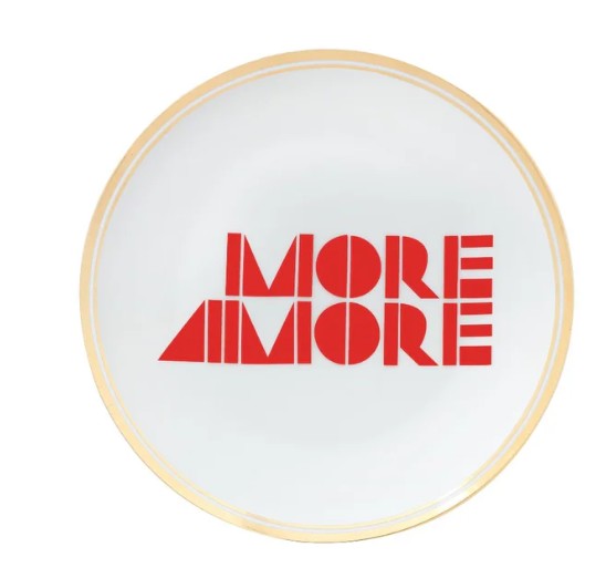 Assiettes à l'italienne avec jolis motifs et textes de chez BITOSSI