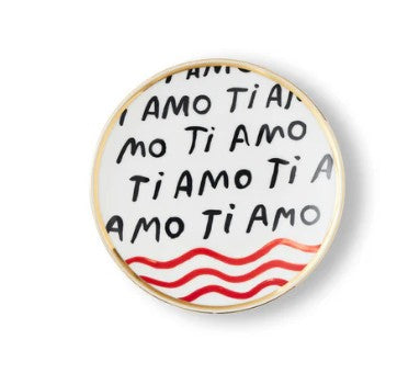 Assiettes à l'italienne avec jolis motifs et textes de chez BITOSSI