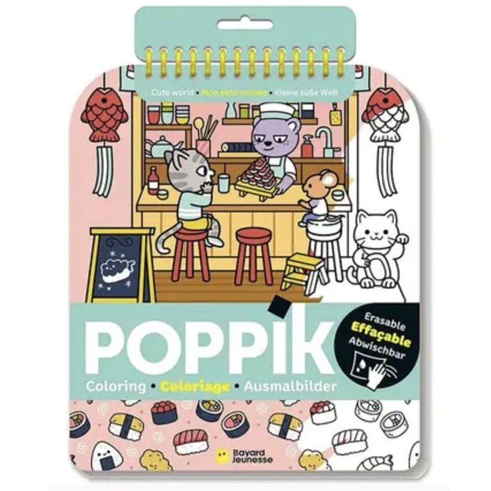 Carnets de coloriages effaçables Poppik, thème mon petit monde.