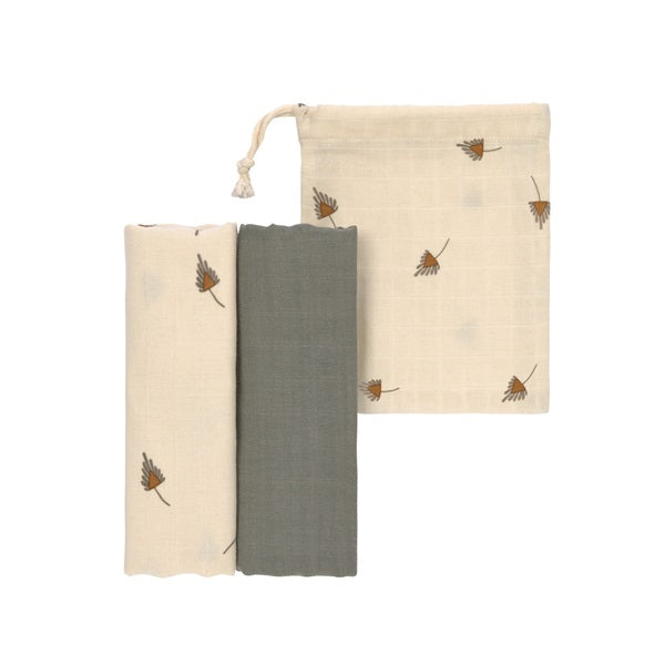 Langes mousseline taupe pour bébé 80 x 80 cm (x 2)