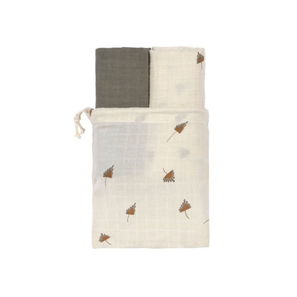 Langes mousseline taupe pour bébé 80 x 80 cm (x 2)