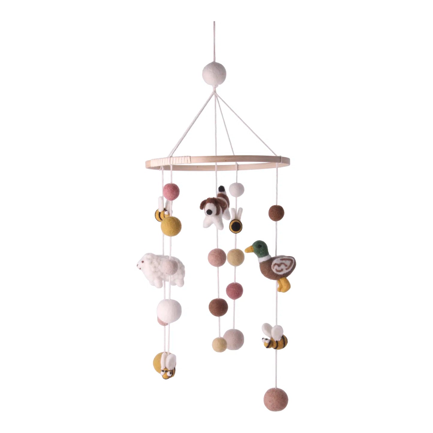 Mobile pour bébé en laine feutrée – Animaux tout doux - Gry et Sif