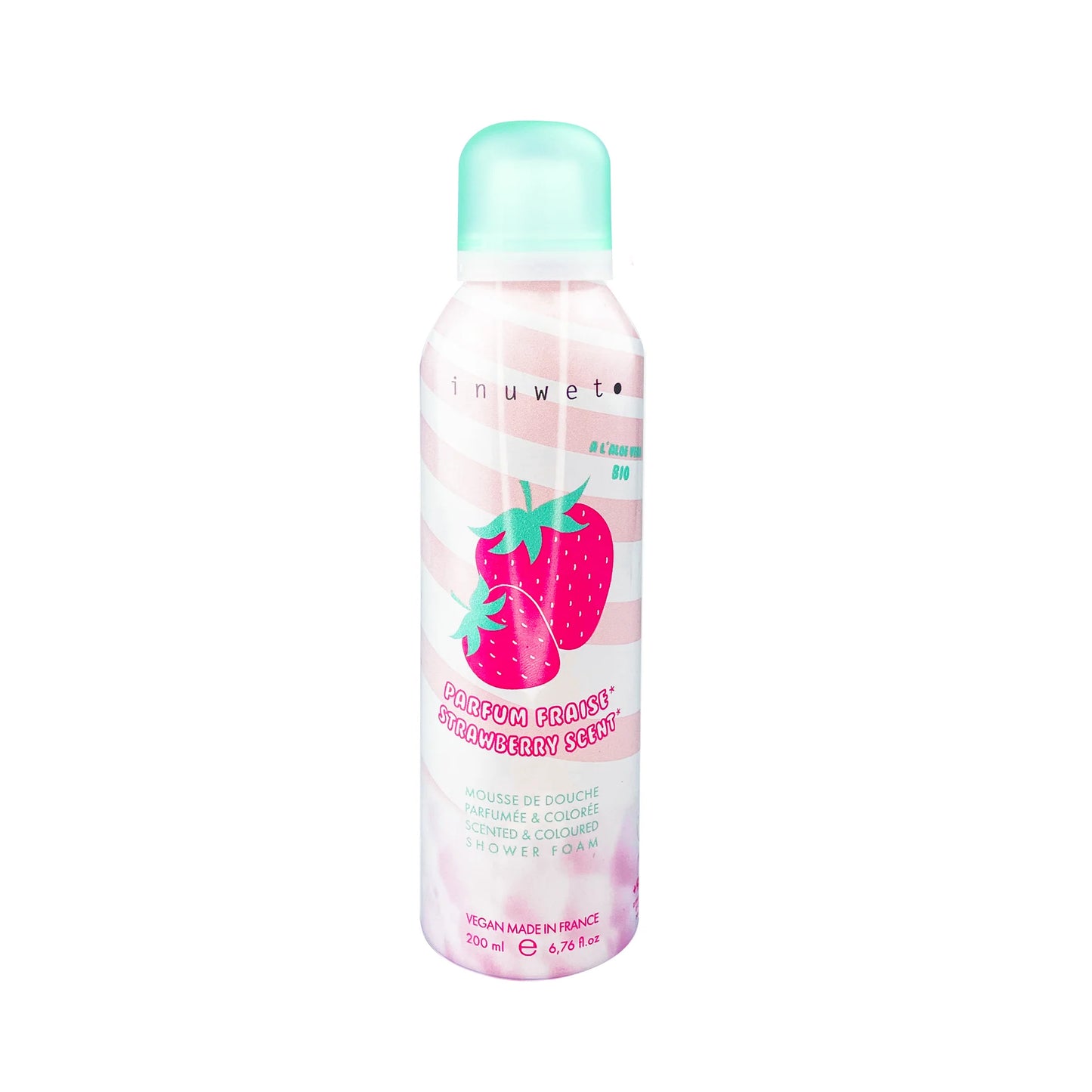 Mousse de bain parfumée à la fraise.