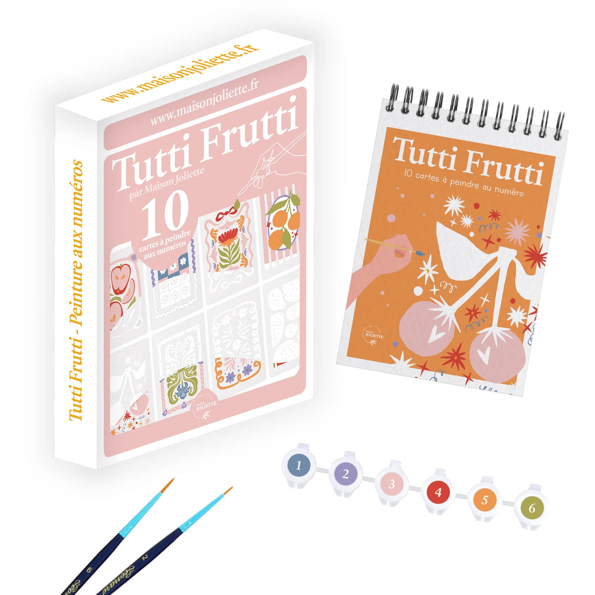 Coffret de peinture aux numéros de Maison Joliette, modèle Tutti Frutti.